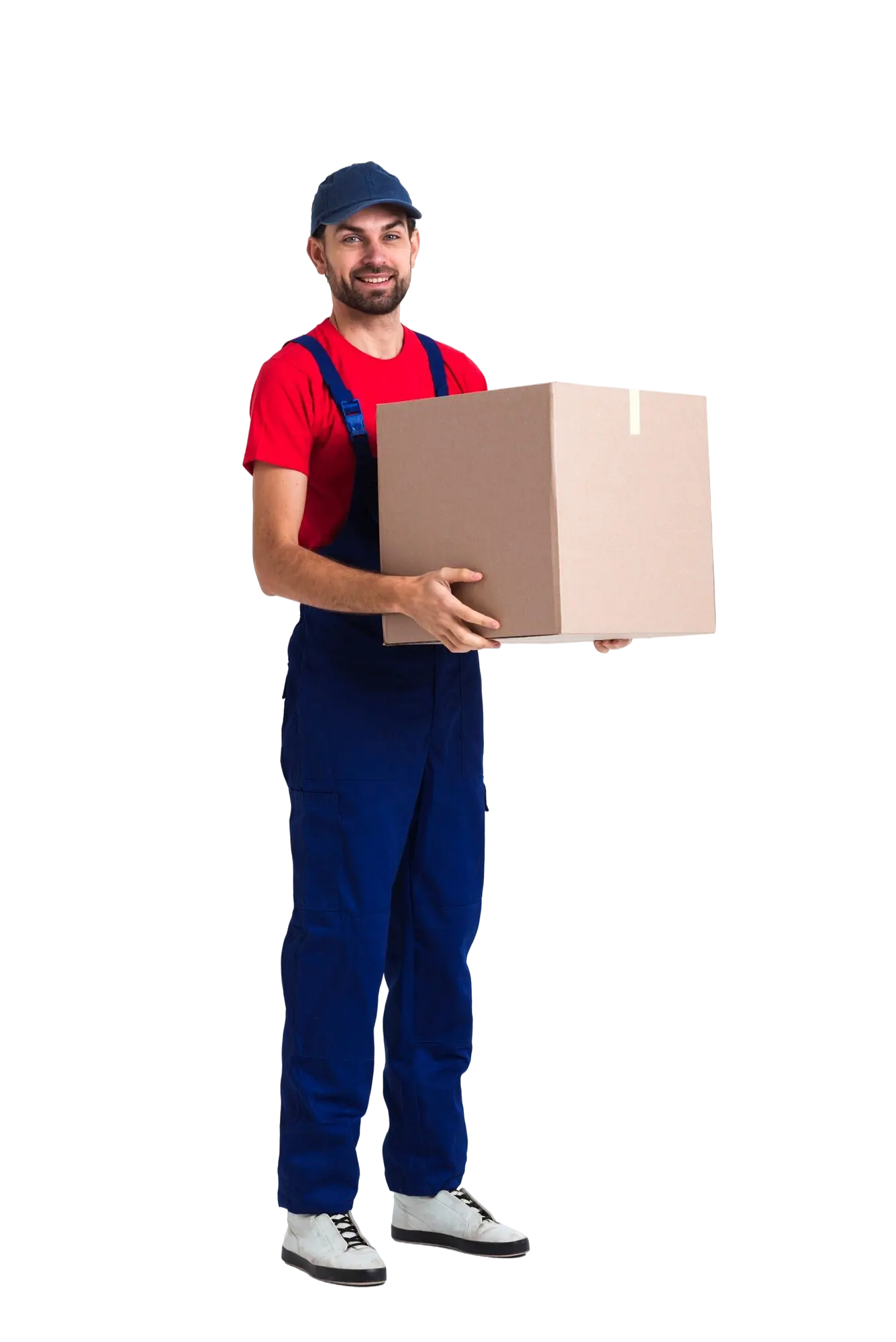 happy mover with a box
