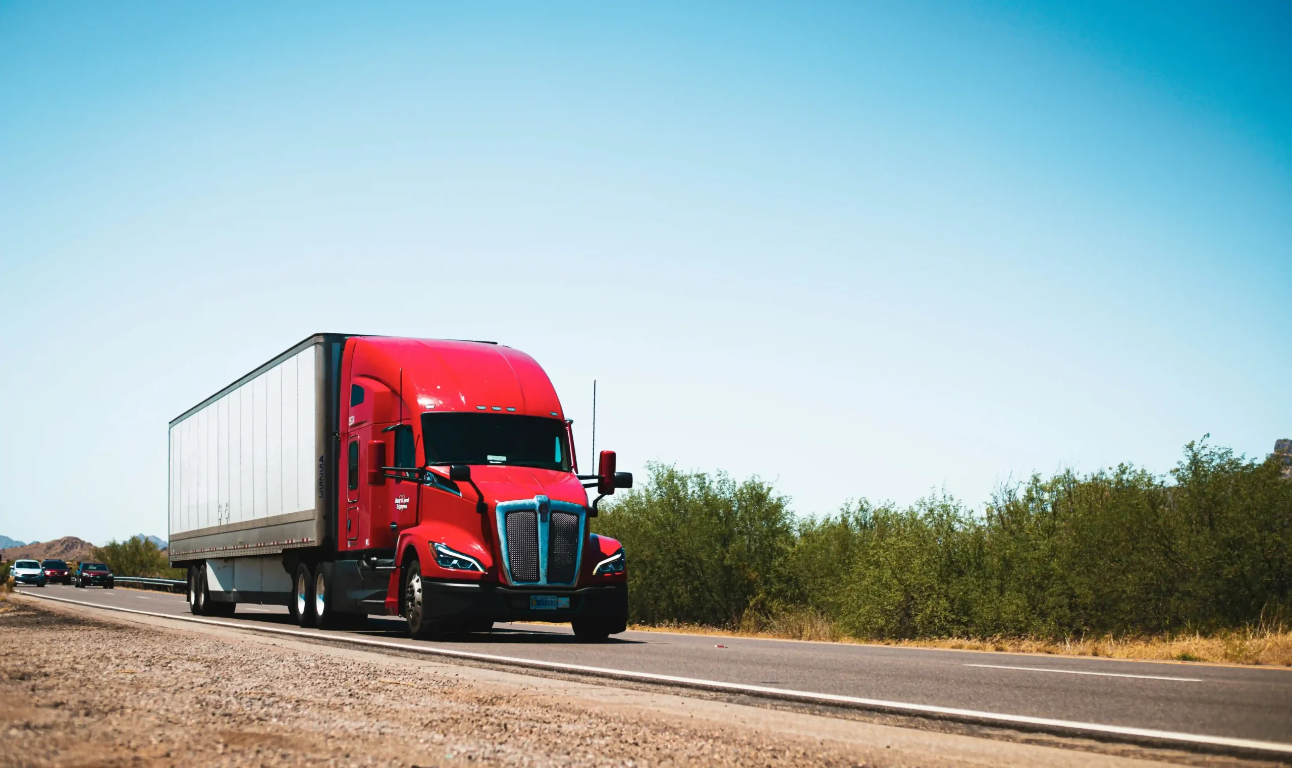 moving truck in highway
